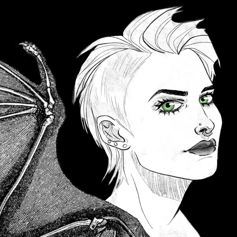 Megan Hutchison portrait illustration